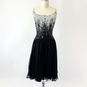 1950s Sequin Silk Chiffon Party Dress - Etsy