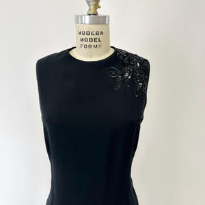 Christian Dior Schwarze Seide und Pailletten Cocktailkleid