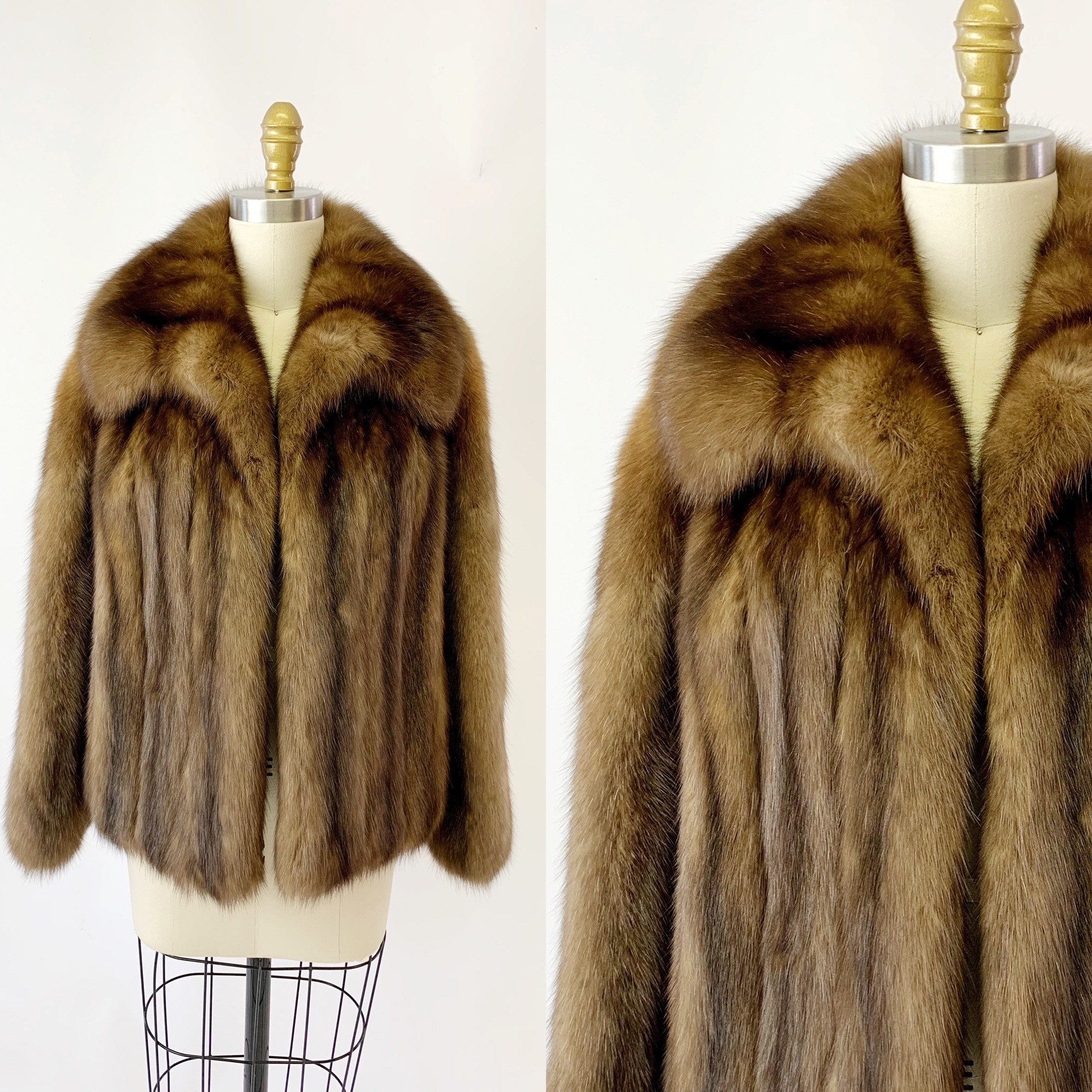 Luxury Vintage MINK and SABLE Fur Coat, REAL FUR Dream Wedding Jacket  Stroller, Brown Mink, Golden Sable, Bridal Fur, Retro Hollywood Fur Opera  Coat, Gatsby