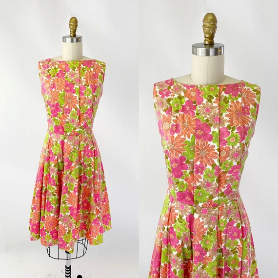 1960s Liberty of London Floral Cotton Sun Dress