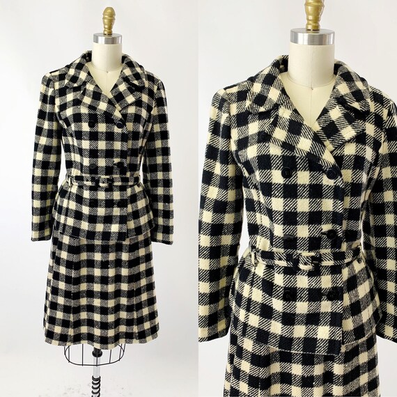 1960s Pendleton Black and White Plaid Set