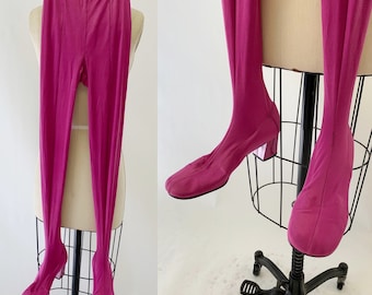 1960s Fuchsia Pan-T-Boots Tights Boots Combo