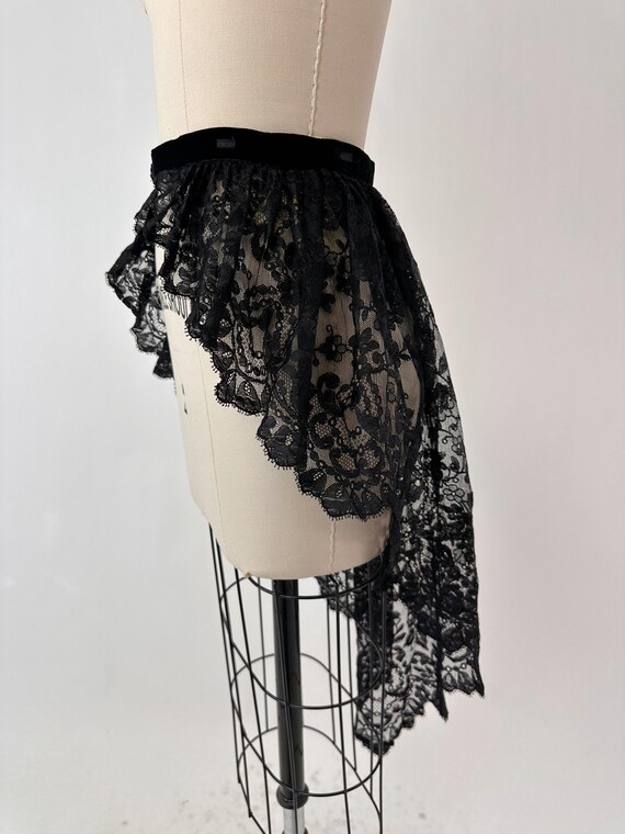 1900s Black Lace Skirt Topper