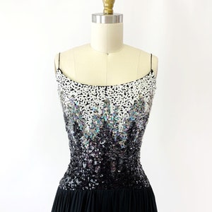 1950s Sequin Silk Chiffon Party Dress