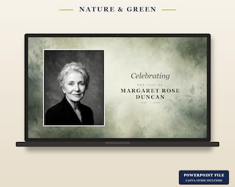 Nature Green Funeral Slideshow Template | Memorial Celebration of Life Video (PowerPoint Canva)