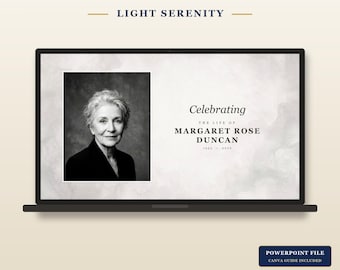 Light Serenity Funeral Slideshow Template | Celebration of Life Memorial (PowerPoint, Canva)