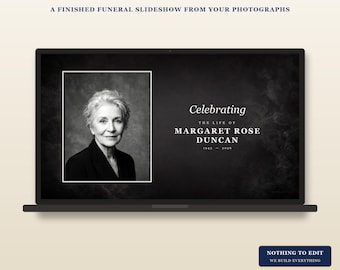 Funeral Memorial Photo Tribute Slideshow | Custom Theme -Hobby, Football, UK Service (Silent Video)