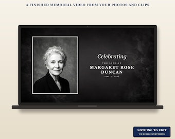 Memorial Tribute Film | Custom Video, Photos, Music (24 Hour Service)