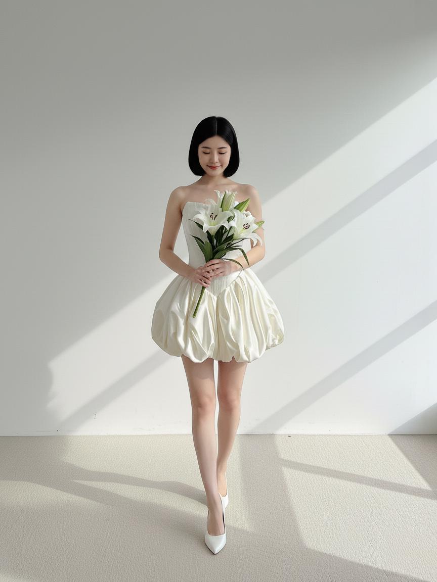 short bubble wedding dress Satin Bubble Off-Shoulder Bridal Short Wedding Dresses for Bride Mini Satin Bridal Formal Party Dress with Tulle Ivory 0 at Amazon Women's Clothing store