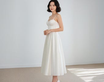 Trouwjurk korset met cupjes lieverd, midi-trouwjurk, elegante trouwjurk tot in de lengte, trouwjurk trouwreceptie