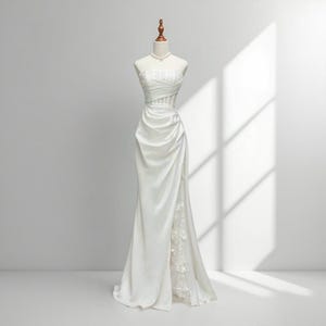 Corset Wedding Dress, Satin and Lace Wedding Dress, Classy Wedding Dress, Unique Wedding Dress, Wedding Gown