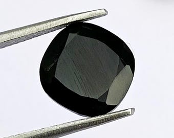 Faceted Black Onyx Cushion Cabochons – Calibrated Gemstone For Jewelry Making (5mm – 16mm)