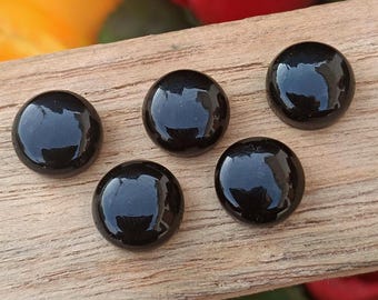 Black Onyx Cabochons: Round Flat Back Gemstones for Jewelry Making