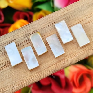 Natürliche Perlmutt Rechteck Cabochon - flache Edelsteine für die Schmuckherstellung