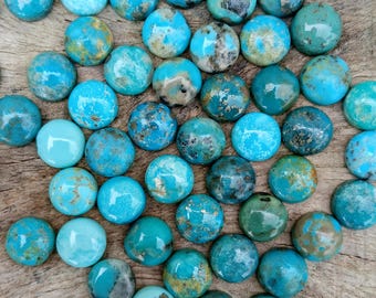 10mm Campitos Turquoise Cabochons – Round Flat Back Gemstone Supplies
