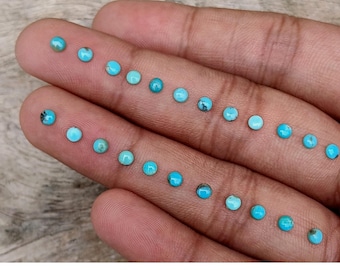 3mm Campitos Turquoise Cabochons: Round Gemstones for Jewelry Making