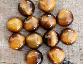 Cabochon rotondi in occhio di tigre da 6 mm: pietre preziose calibrate per la creazione di gioielli