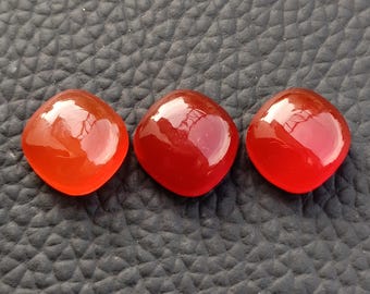 Red Onyx Cushion Cabochon Lot, Calibrated Flat Back Natural Gemstones, 5mm-20mm