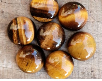 12mm Tiger Eye Round Cabochons: Calibrated Gemstones for Jewelry Making
