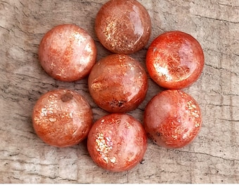 Natural Sunstone Cabochons: Round Gemstones For Jewelry Making, 4mm-20mm