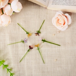 Fiore di vetro per il mese di nascita, mini bouquet di fiori di vetro, regalo di fiori per la nascita, regalo di compleanno, regalo personalizzato fatto a mano per mamma e amiche, decorazioni per la casa immagine 13