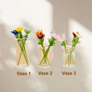 Fiore di vetro per il mese di nascita, mini bouquet di fiori di vetro, regalo di fiori per la nascita, regalo di compleanno, regalo personalizzato fatto a mano per mamma e amiche, decorazioni per la casa immagine 7