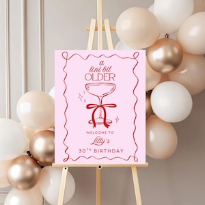 A Tini Bit Older Birthday Welcome Sign – Editable Canva Template, Martini Theme Party Sign, Printable Cocktail Birthday Decor