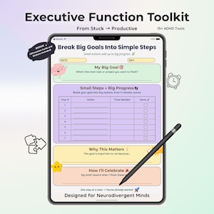 ADHD Executive Function Planner | Digital Time Management Toolkit (PDF)