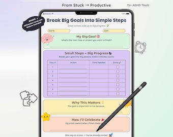 ADHD Executive Function Planner | Digital Time Management Toolkit (PDF)