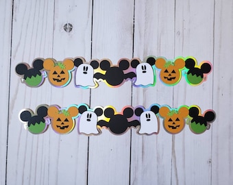 2 Halloween Mickey Head Border Die Cutsfor Scrapbook | Disney Inspired Vacation Embellishment | Paper Crafts