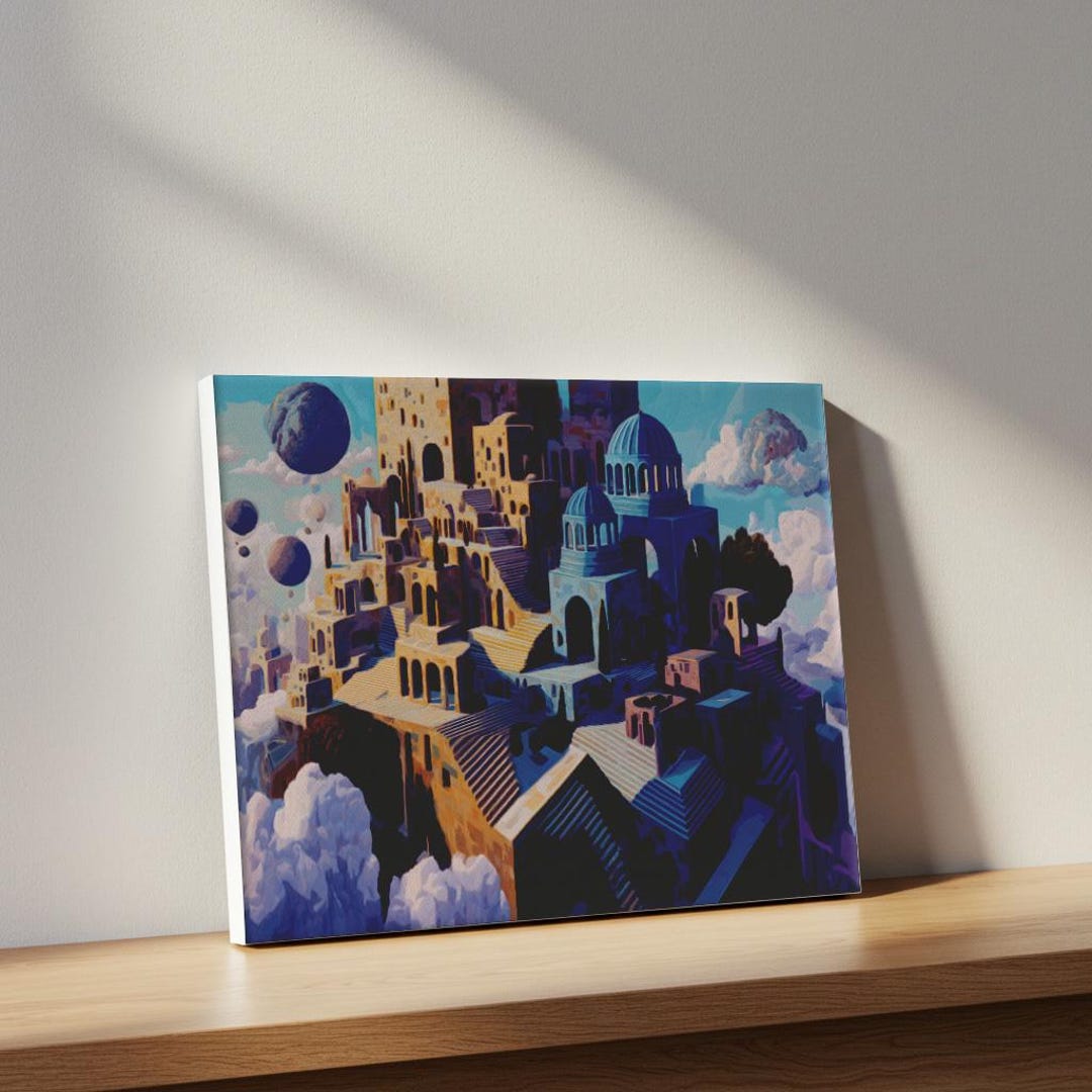 Fantasy Floating City Paint by Numbers Canvas Kit – DIY Mystical ...