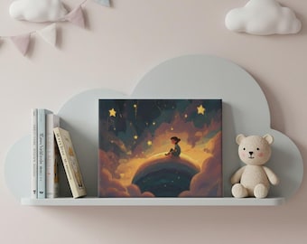 Starry Night Dreamscape Paint by Numbers Canvas Kit – DIY Magical Night Sky Wall Art with Stars and Clouds, Relaxing Canvas Painting