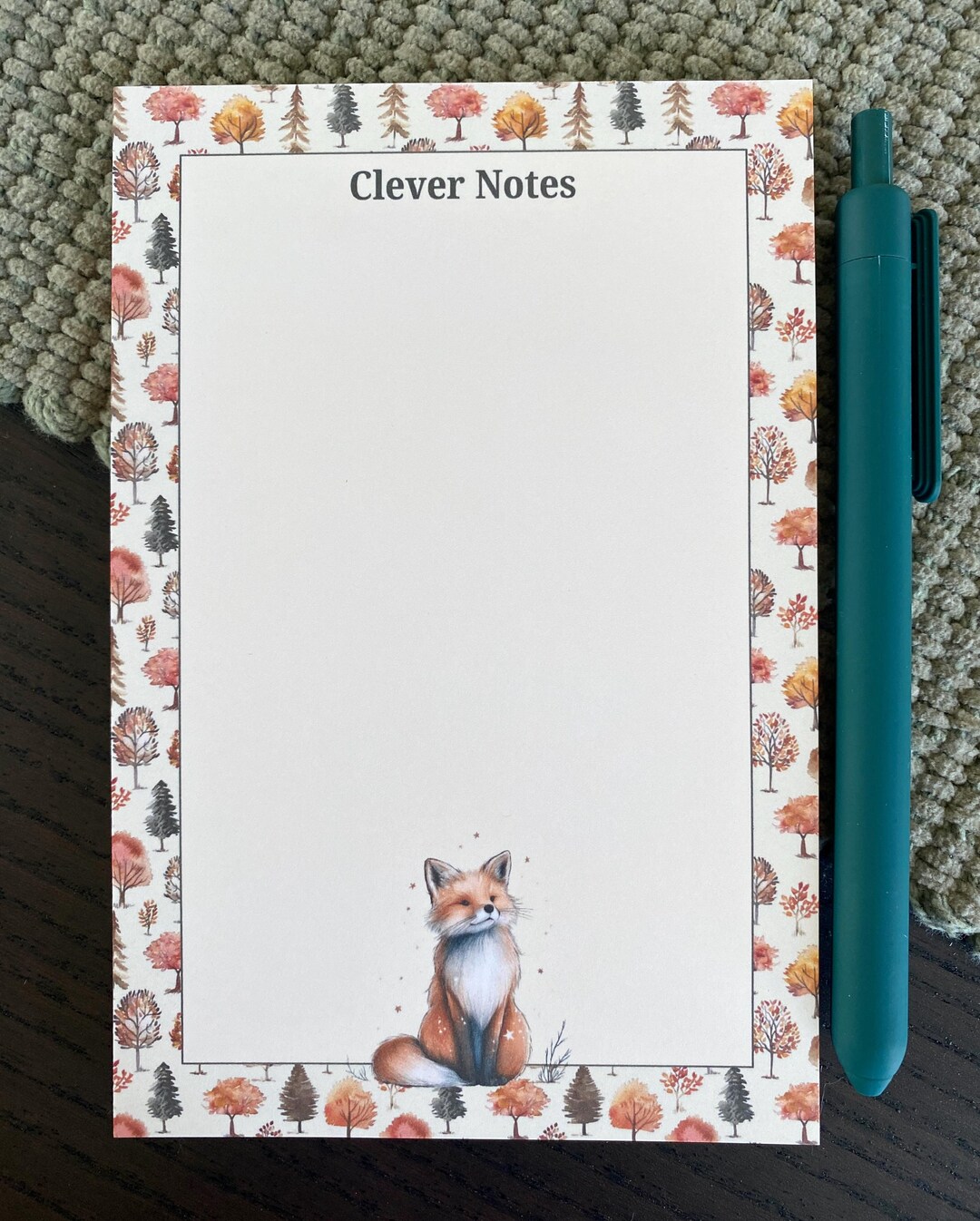 4 X 6 Inch Clever Notes Fox Notepad | Stationary Lovers | Perfect ...