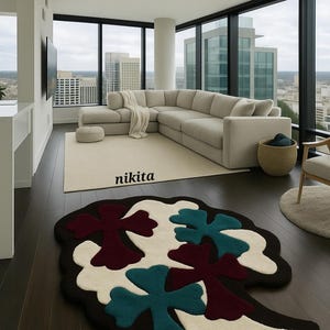Abstract Burgundy & Teal Modern Design