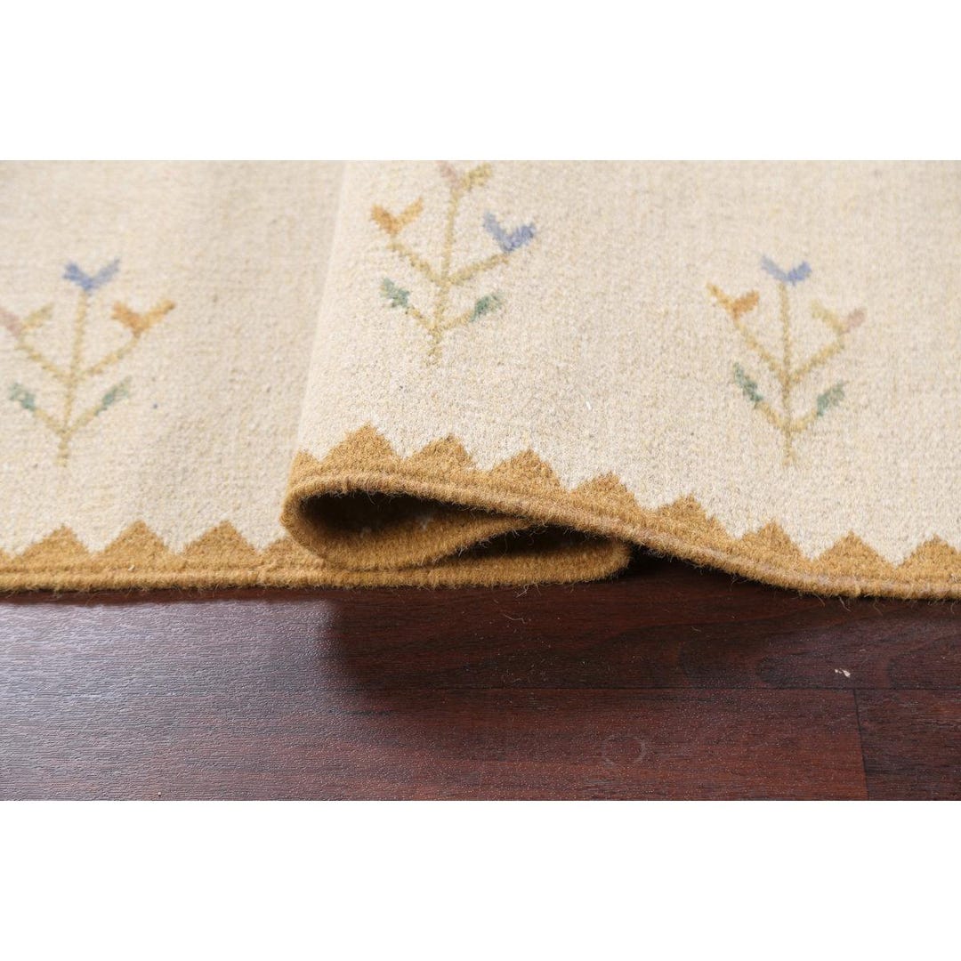 Kilim Rugs Border 8x10 Floral Border Kilim Rug | Handwoven Wool Flatweave Area Rug | Soft ...
