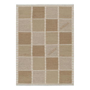 Handwoven Wool Kilim Rug Swedish Scandinavian Geometric Design