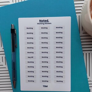 Working - Planner Stickers | Functional Stickers | Minimal | Schedule | Text