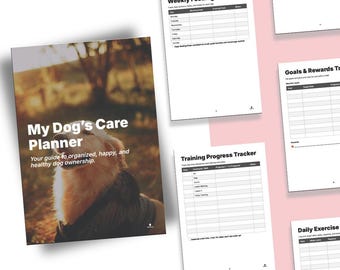 Druckbare Hunde Pflege Planer Printable | Pet Routine Tracker als PDF zum Downloaden