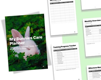 Bunny Care Planner Printable: Rabbit Routine, Health & Vet Tracker (PDF Download)