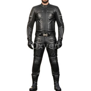 Men’s Genuine Leather Biker Jacket & Pant Set - Black Biker Riding Suit - Handcrafted Jacket + Pants - Stylish Fansy Black Motorcycle Suit