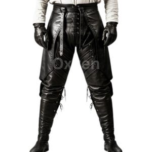 Genuine Leather Medieval Warrior Pants: Gothic Steampunk Cosplay