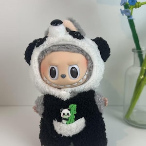 Labubu Doll Panda Costume: Handmade Sherpa Fleece Outfit
