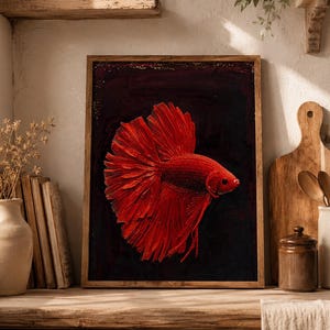 Betta Fish Wandkunst: Dramatisches Aquarium Poster