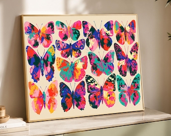 Butterfly Wall Art, Insect Collection Poster, Nature Print, Gallery Decor