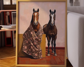 Horse Art Print : Modern Farmhouse Animal Wall Art, Rustic Home Decor