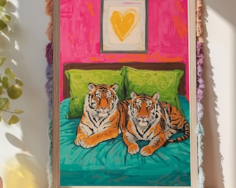Tiger Love Couple Print - Etsy