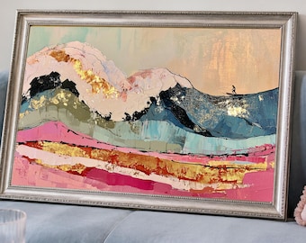Surfing Wall Art, Ocean Wave Print, Surfer Poster, Coastal Beach Decor, Colorful Seascape