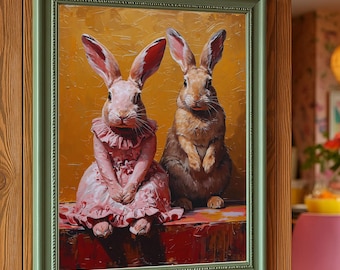 Rabbit  Art Print: Whimsical Boho Nursery Decor