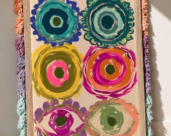 Evil Eye Wall Art, Colorful Nazar Print, Abstract Folk Poster, Eclectic Boho Decor