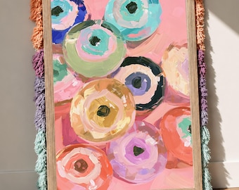 Evil Eye Wall Art, Colorful Nazar Print, Pastel Protection Poster, Eclectic Boho Decor